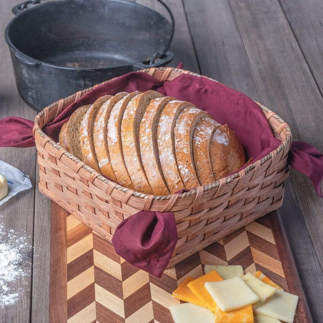 Square Woven Bread Basket | Amish Wicker w/Optional Napkin Liner