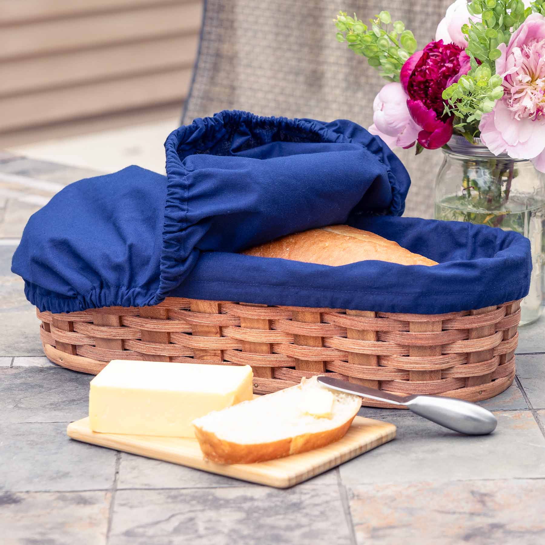 Large Bread Warming Basket | Amish Family Size & French Bread Basket