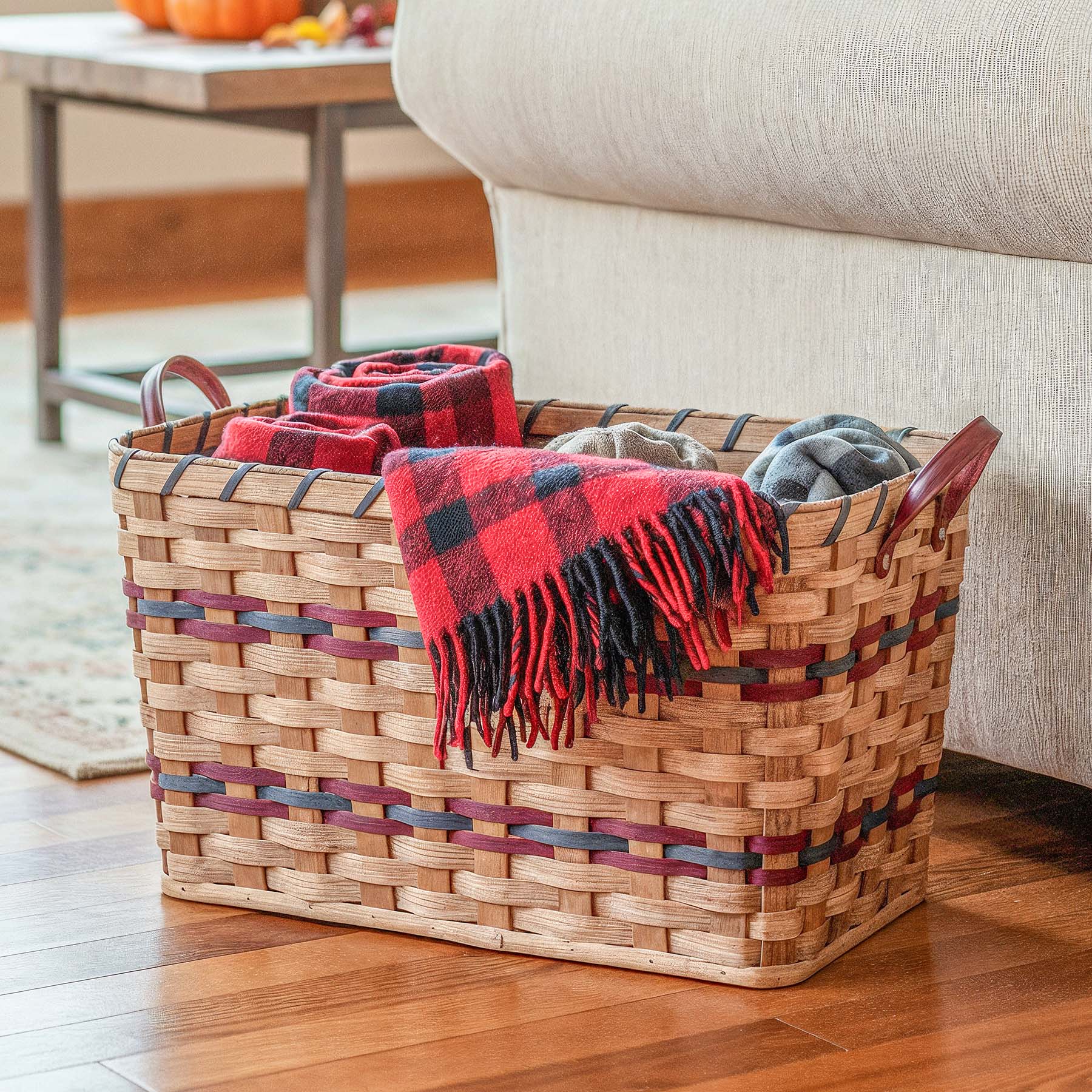 Laundry Storage Basket | Amish Woven Wicker Organizing Hamper