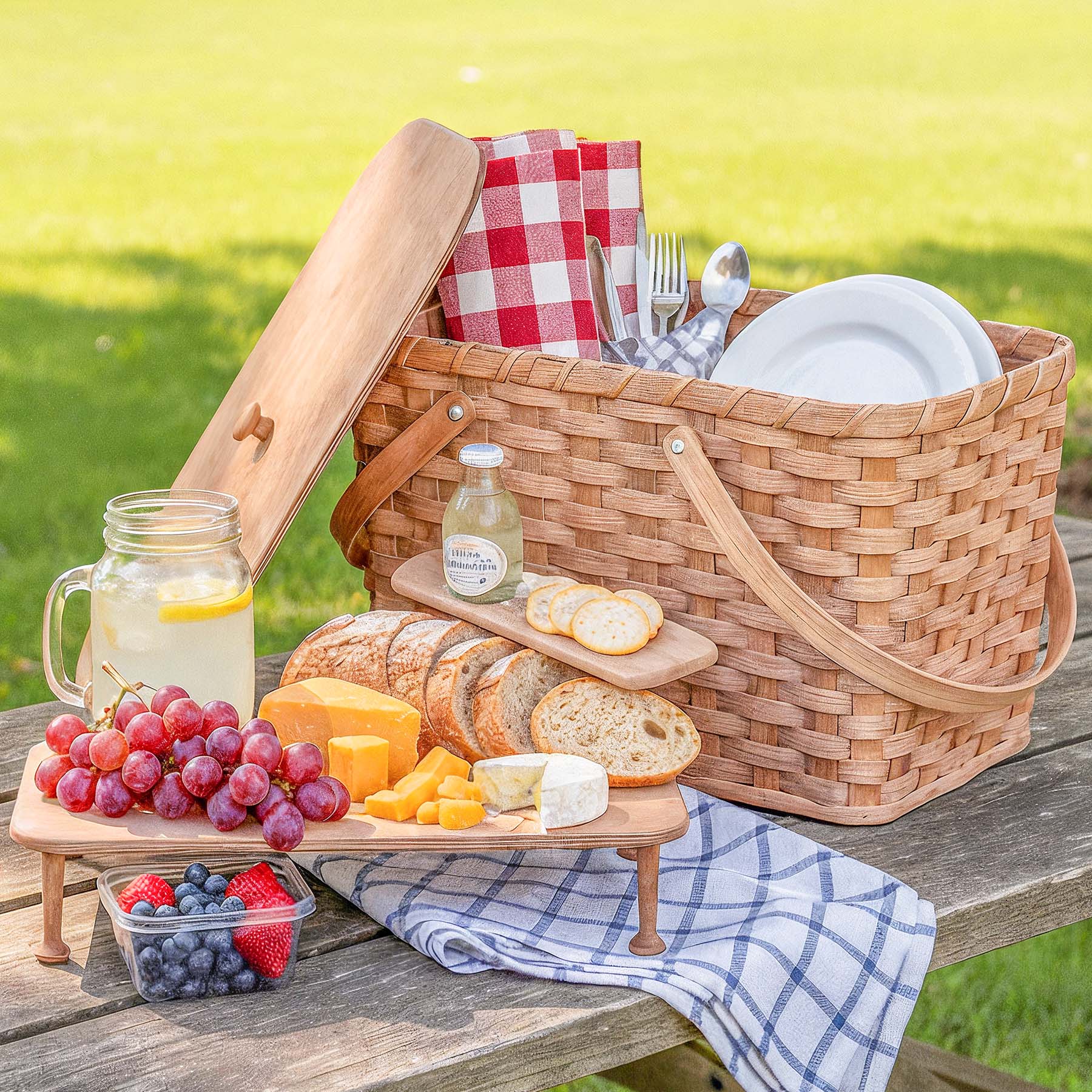 Homestead Picnic Basket | Amish Farmhouse Fellowship Meal Carrier