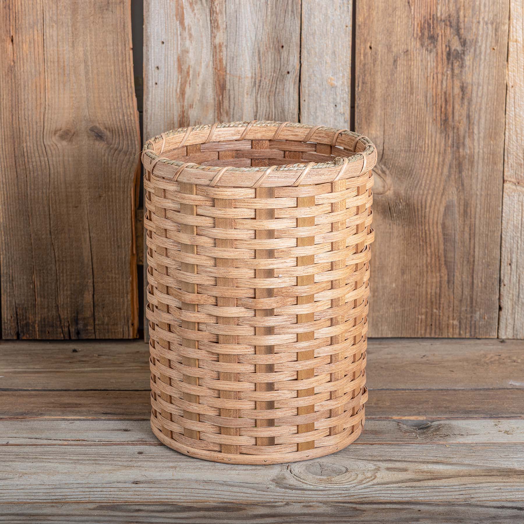 SALE! 12″ Diameter x 15″ Tall Amish Handmade Round Basket